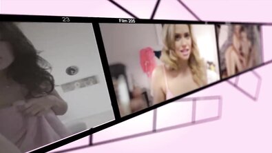 Развратные сестрички с натуральными титьками делят большой белый член кузена на двоих